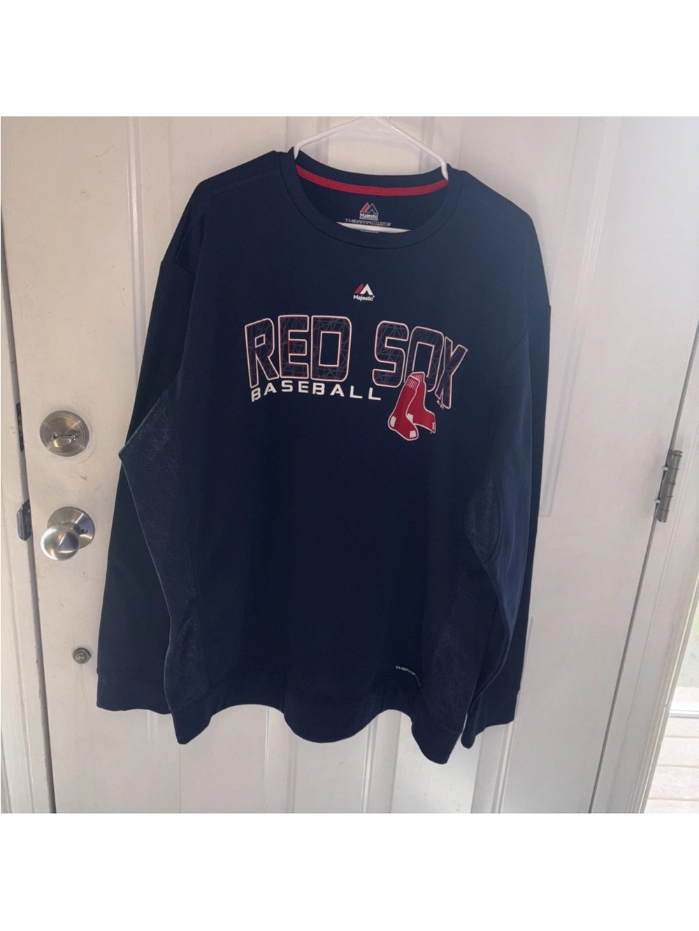 Majestic Boston Red Sox Navy Blue Pullover Shirt Jacket